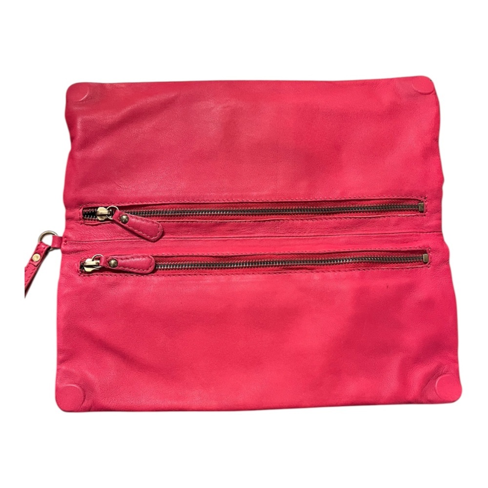 Vintage Clever Carriage Company Unique Red Leather Wristlet Clutch - Picture 3 of 7